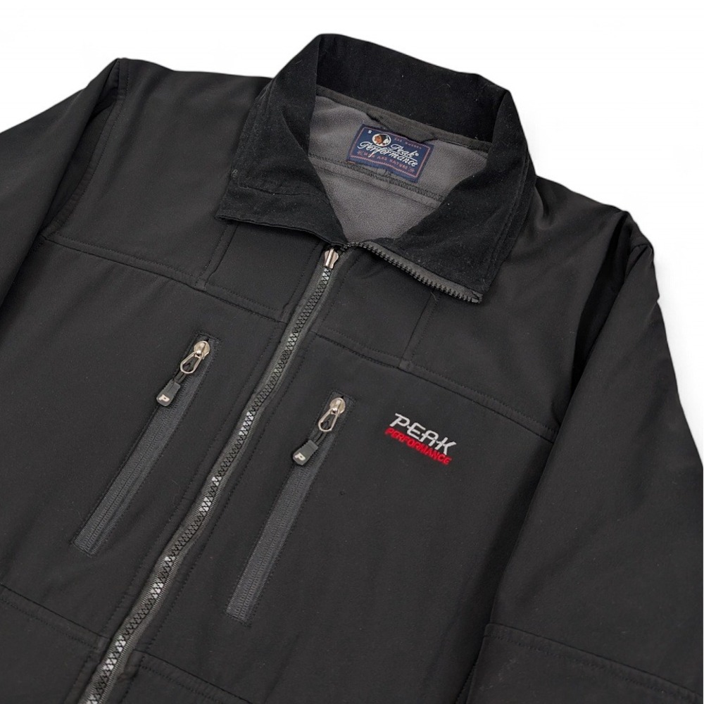 Peak Performance Softshell Jacket Mens Small Black Gore Windstopper Outdoors